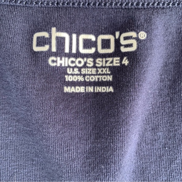 Chico's Sleeveless V-neck Tank Top Navy Blue Chicos Size 4 Women's XXL Size 20 - Picture 4 of 14